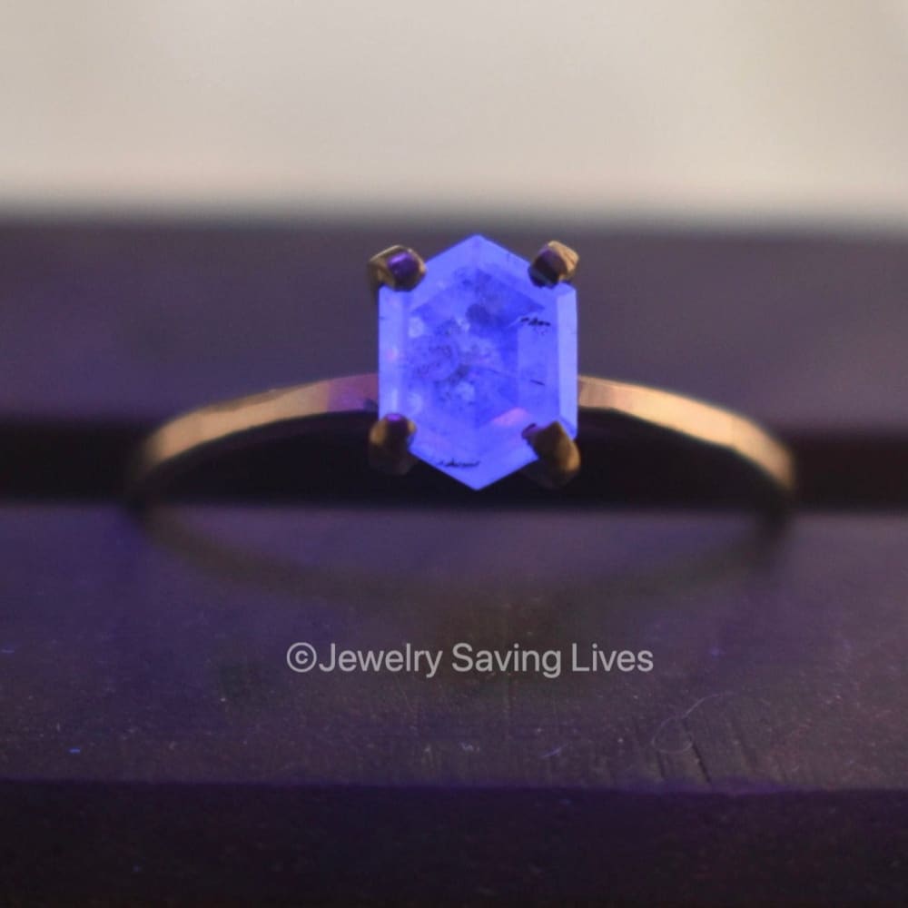 Glowing Hexagon Diamond Ring Rings Handmade JSL Made in USA