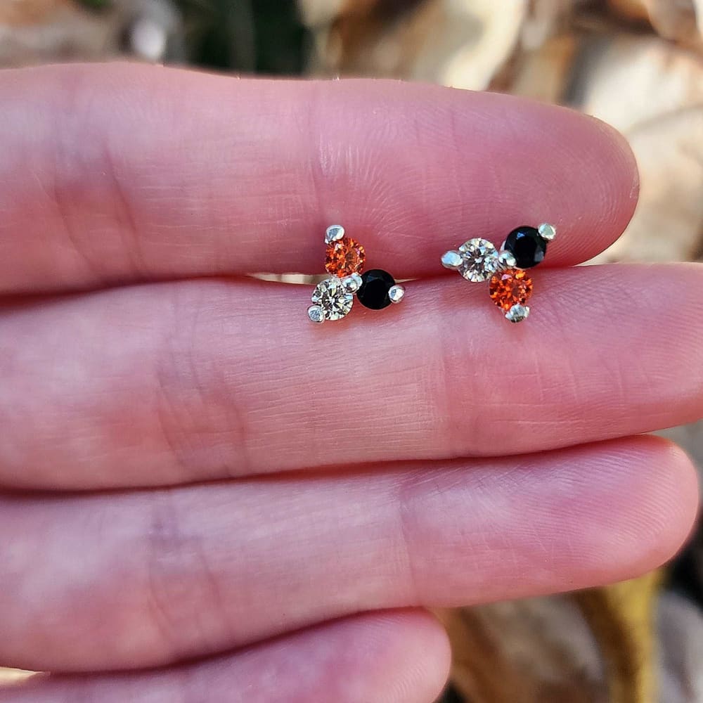 Halloween Tri-Cluster Stud Earrings Earrings Handmade Handcrafted