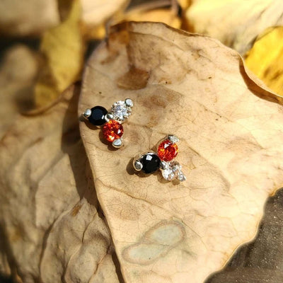 Halloween Tri-Cluster Stud Earrings Earrings Handmade JSL Made in USA