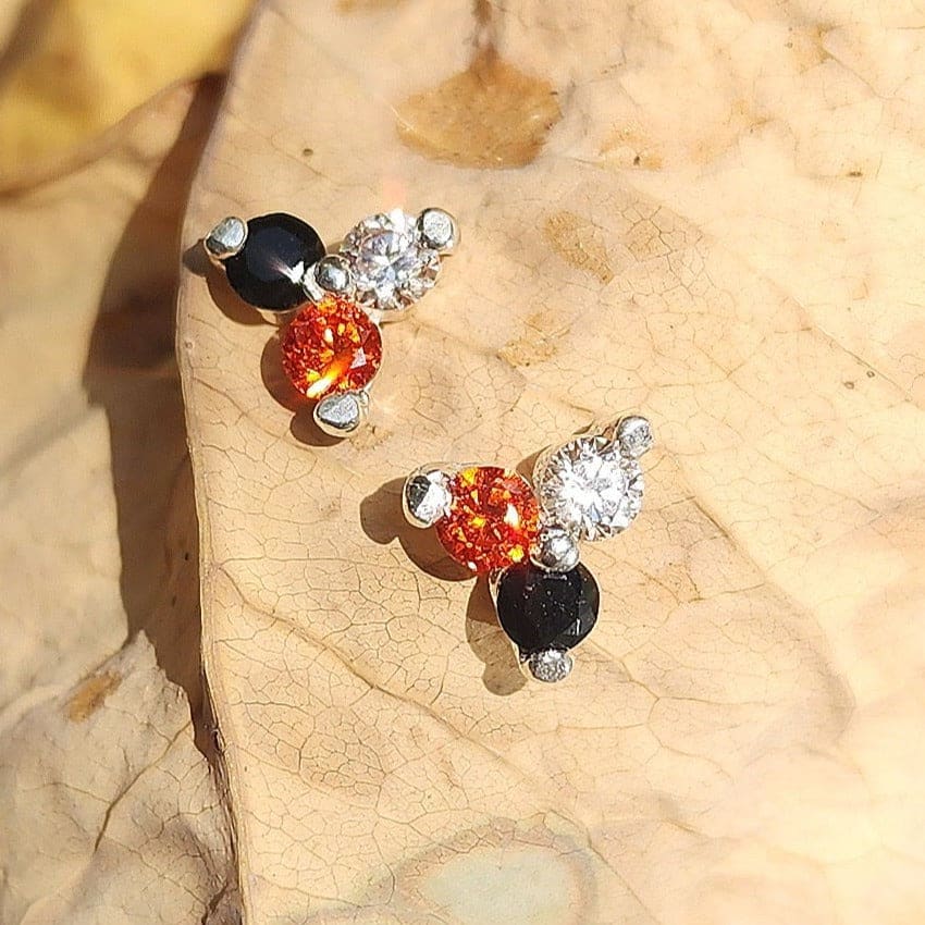 Halloween Tri-Cluster Stud Earrings Earrings Handmade Handcrafted