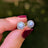 Halo Stud - Opal Earrings Handmade Handcrafted