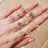 Herkimer Diamond and Accent Band Set Rings Handmade Handcrafted