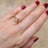 Herkimer Diamond and Accent Band Set Rings Handmade Handcrafted