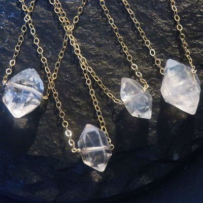 Herkimer Diamond Bar Necklace Necklaces Handmade Handcrafted