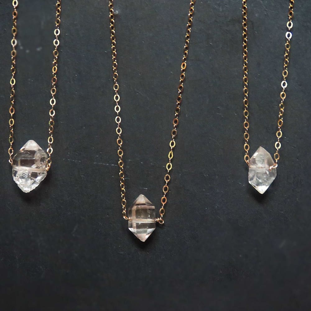 Herkimer Diamond Bar Necklace Necklaces Handmade Handcrafted