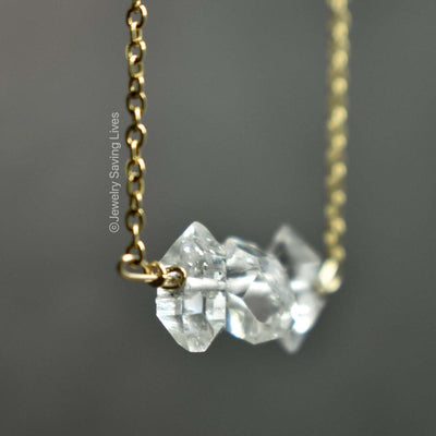 Herkimer Diamond Bar Necklace Necklaces Handmade Handcrafted