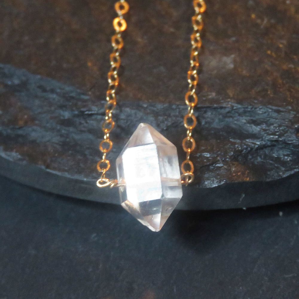 Herkimer Diamond Bar Necklace Necklaces Handmade Handcrafted