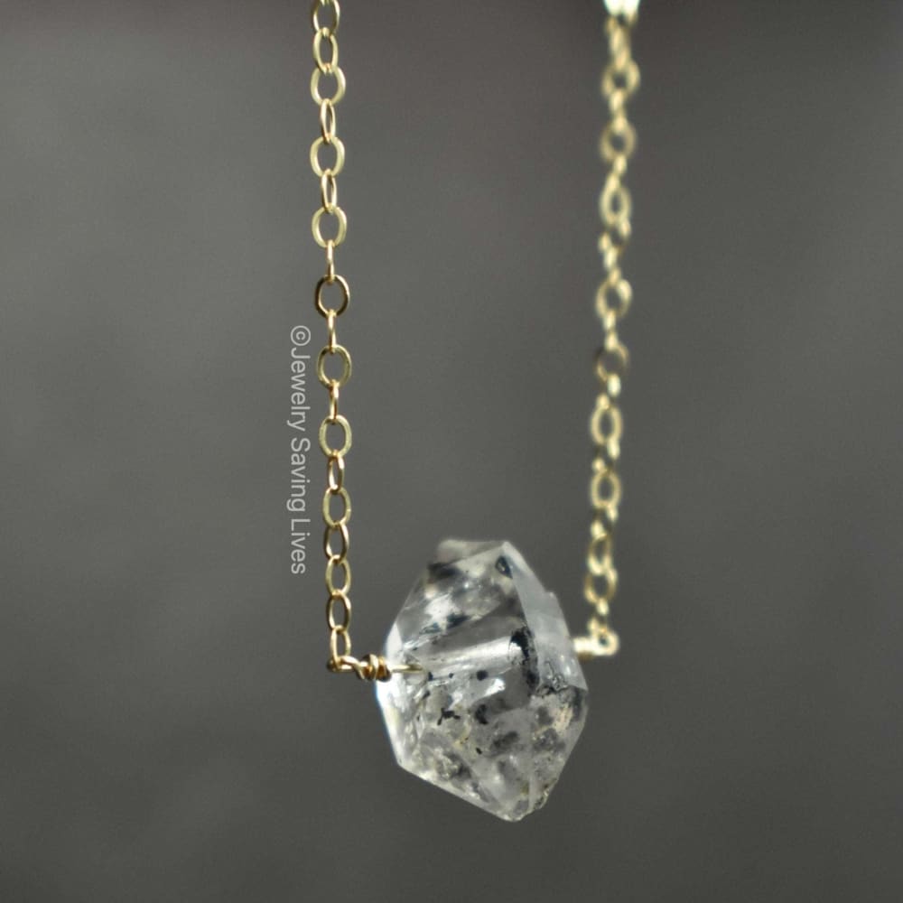 Herkimer Diamond Bar Necklace Necklaces Handmade Handcrafted