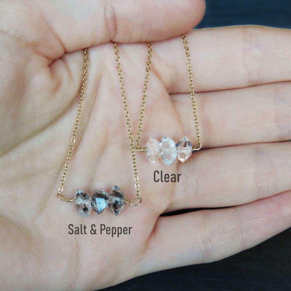 Herkimer Diamond Bar Necklace Necklaces Handmade Handcrafted