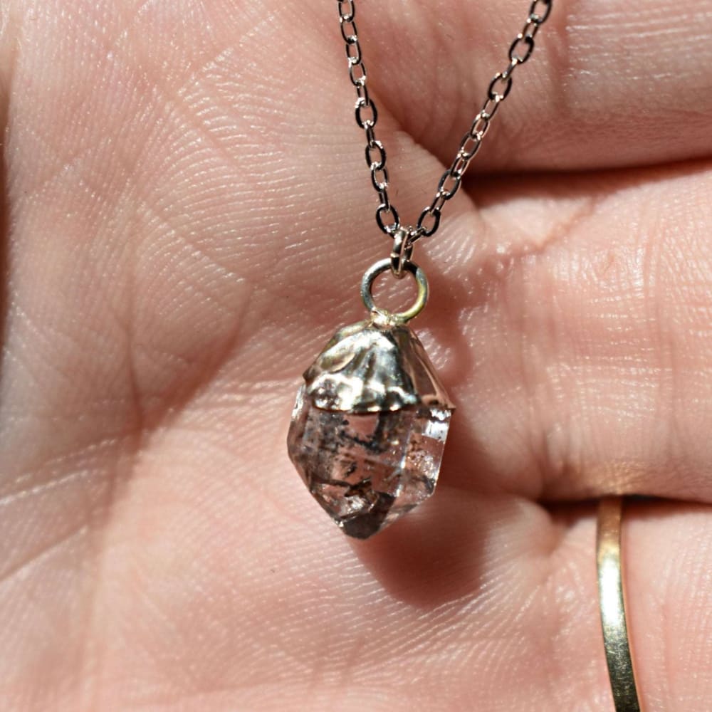 LAST CALL Herkimer Diamond Bezeled Necklace Necklaces Handmade Handcrafted