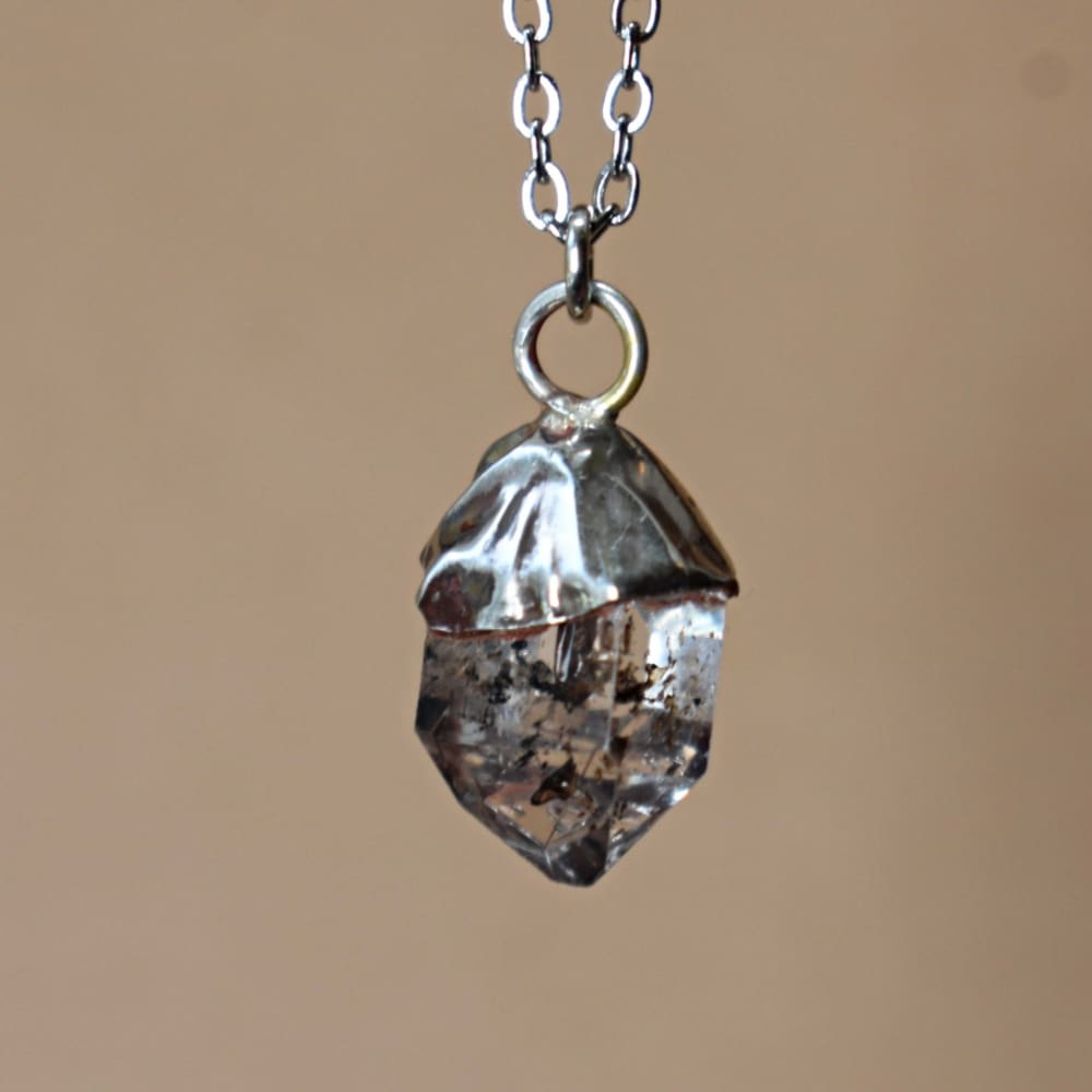 LAST CALL Herkimer Diamond Bezeled Necklace Necklaces Handmade Handcrafted