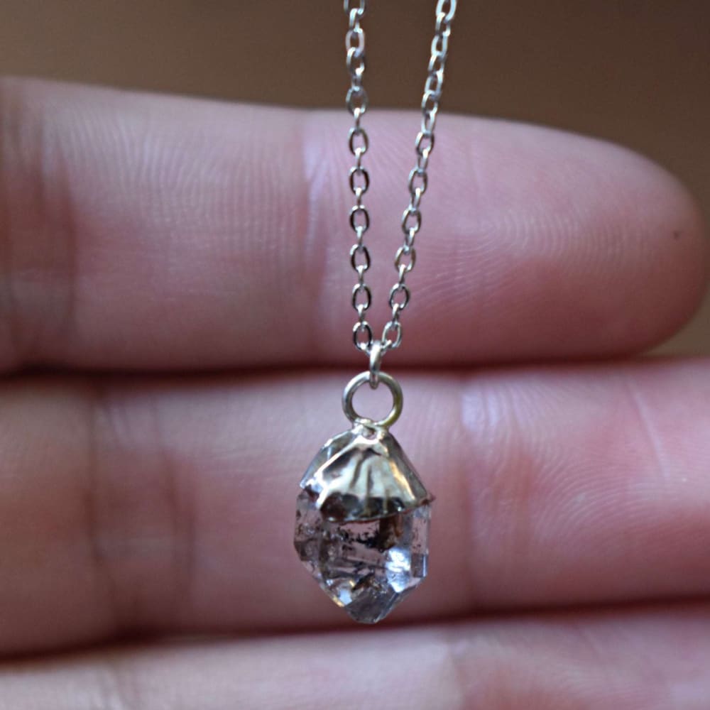 LAST CALL Herkimer Diamond Bezeled Necklace Necklaces Handmade Handcrafted