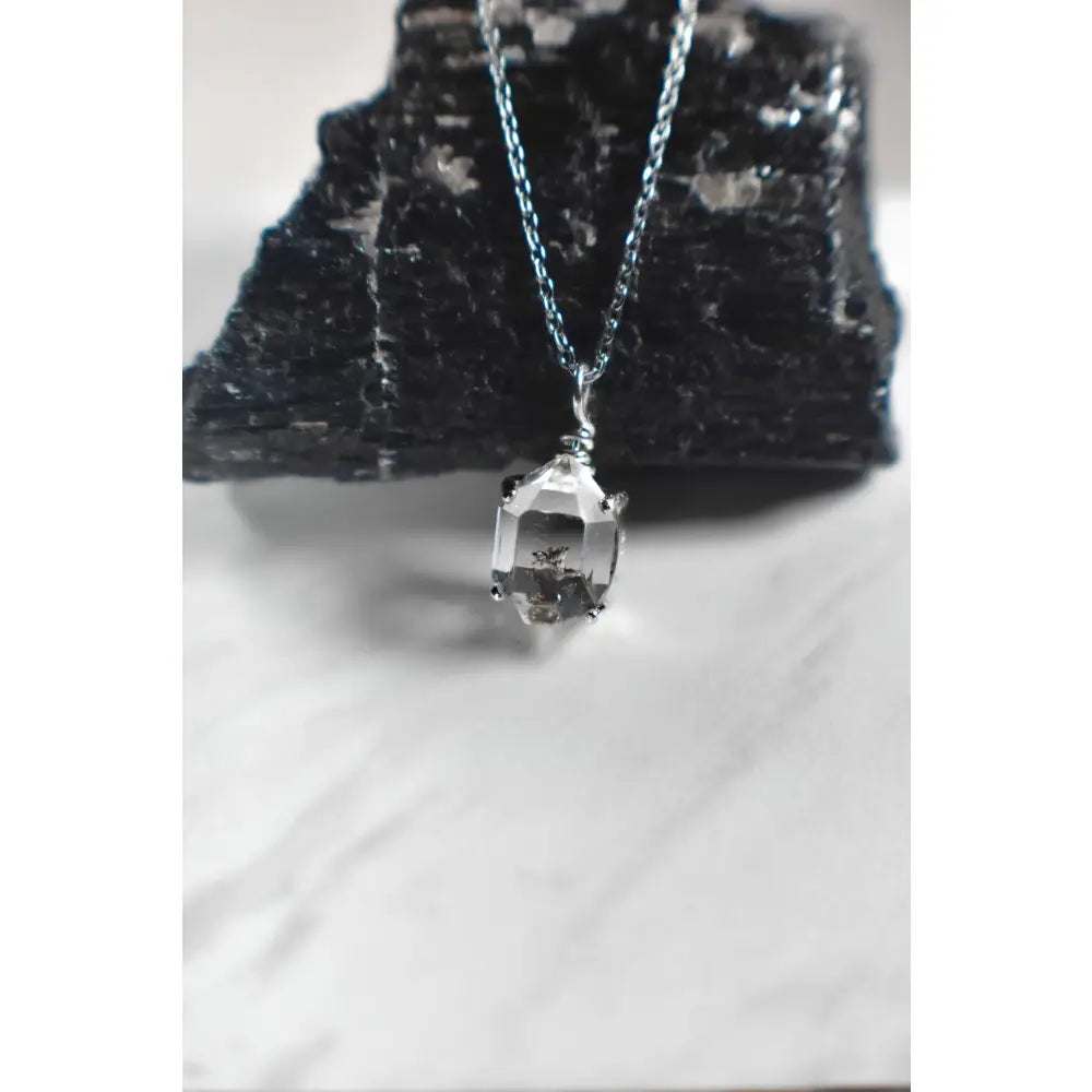 Herkimer Diamond Glowing Necklace Necklaces Handmade Handcrafted