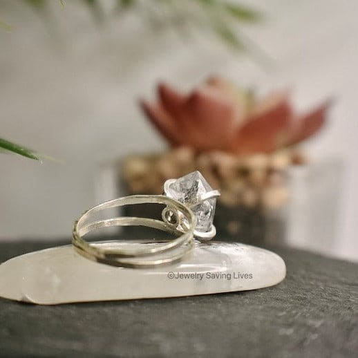 Herkimer Ring - Double Band Rings Handmade Handcrafted