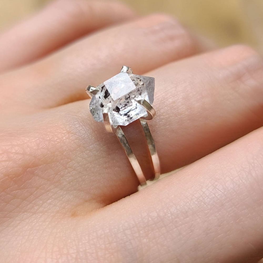 Herkimer Ring - Double Band Rings Handmade Handcrafted