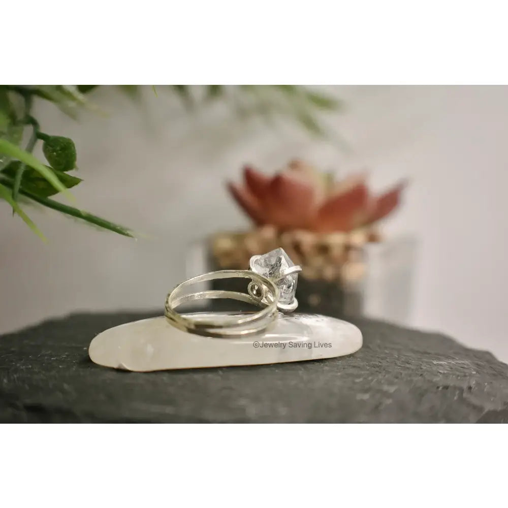 Herkimer Ring - Double Band Rings Handmade Handcrafted