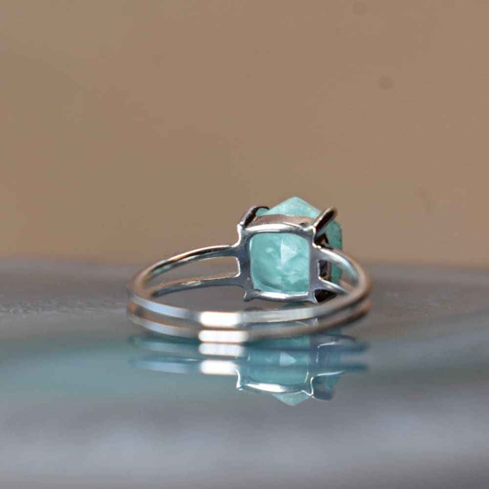 Hexagon Amazonite Ring Rings Handmade Handcrafted