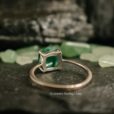 Hexagon Emerald Ring Rings Handmade Handcrafted