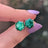 Hexagon Emerald Stud Earrings Earrings Handmade Handcrafted