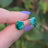 Hexagon Emerald Stud Earrings Earrings Handmade Handcrafted