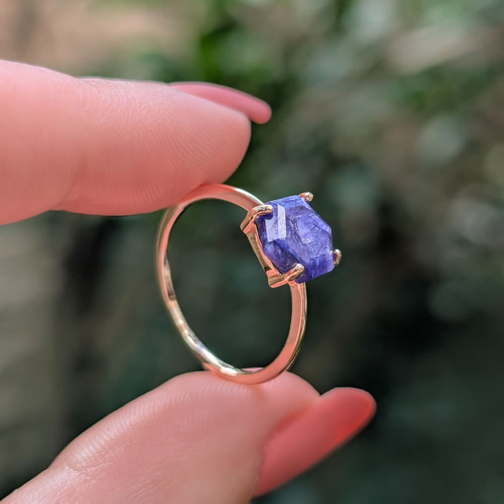 Hexagon Sapphire Ring Rings Handmade Handcrafted