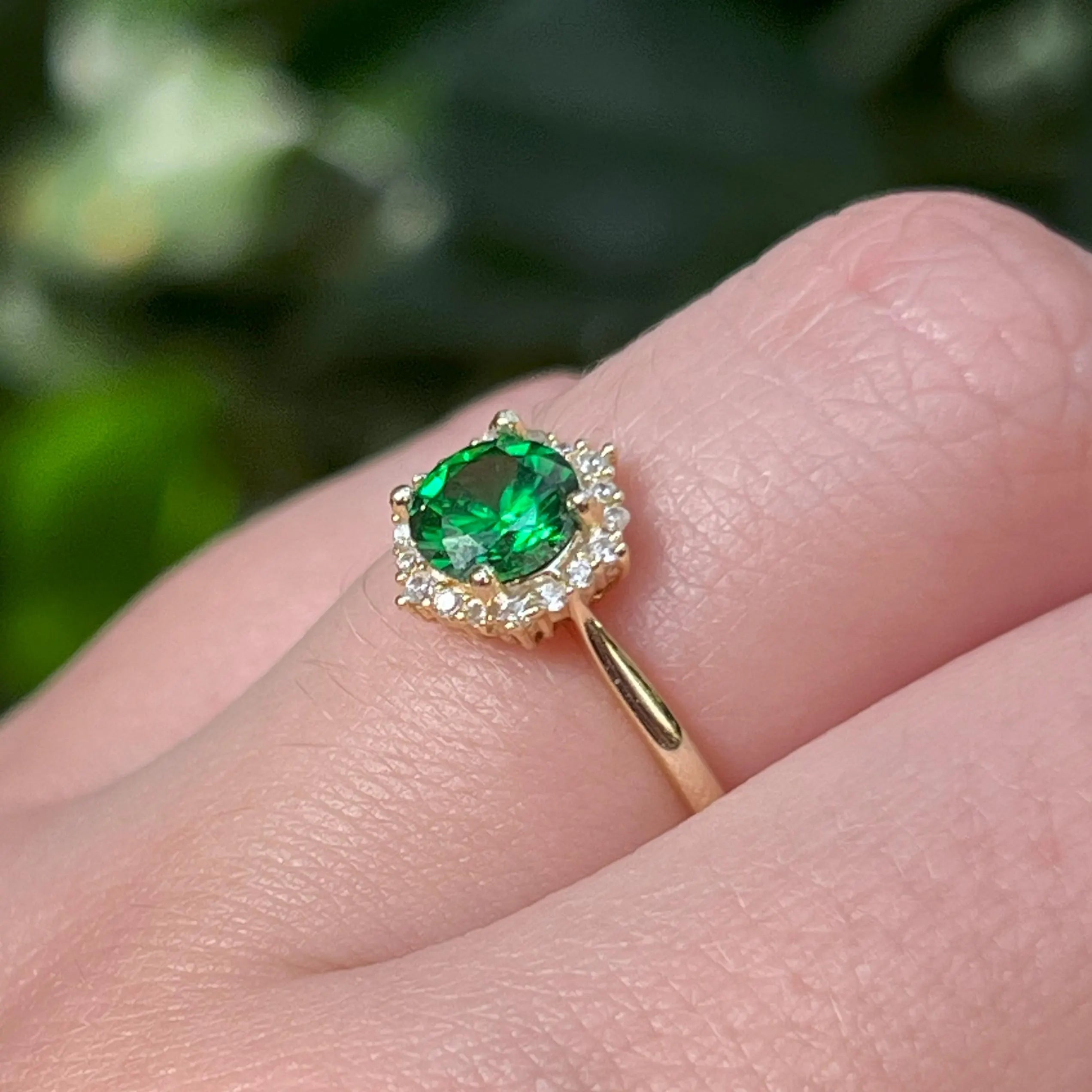 Vintage Hexagon Ring - Emerald