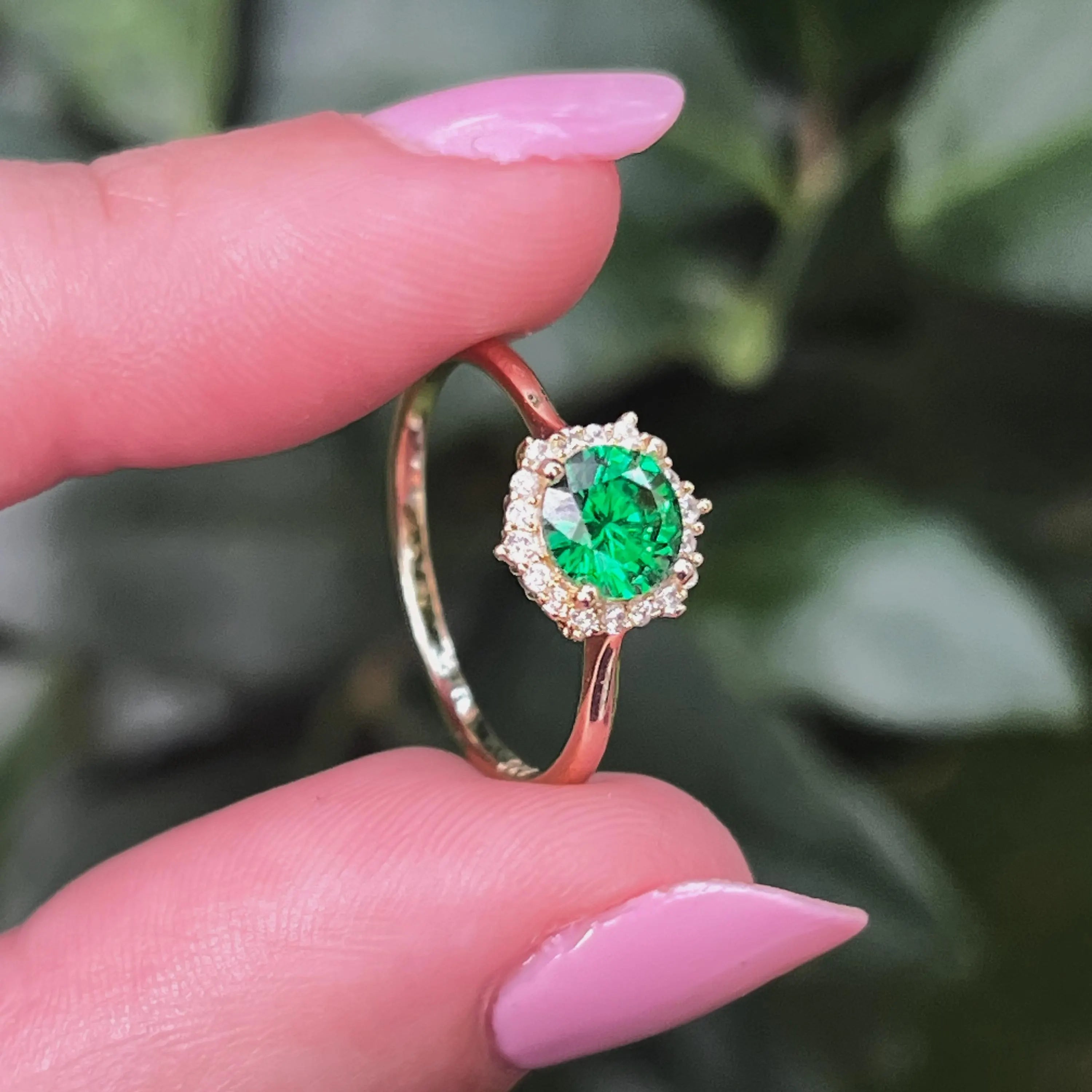 Vintage Hexagon Ring - Emerald