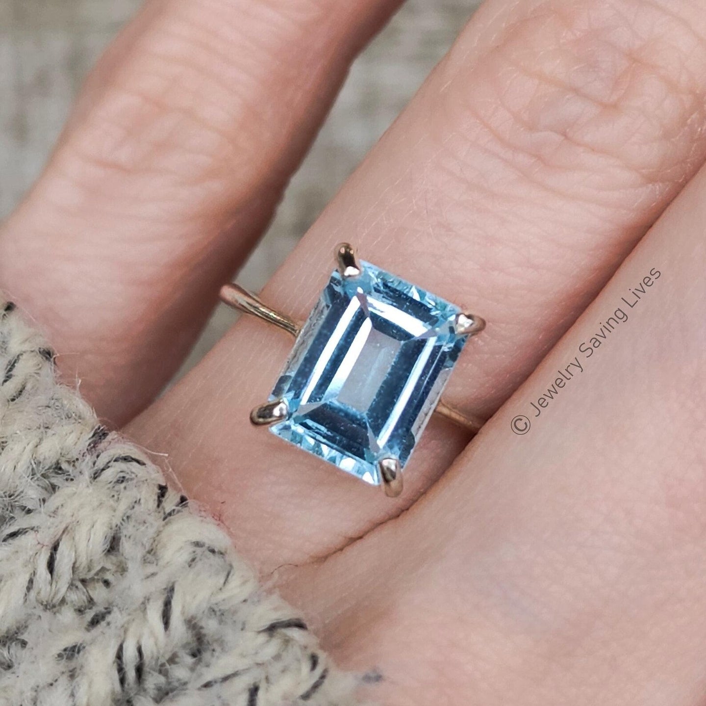 The Audrey- Natural Aquamarine