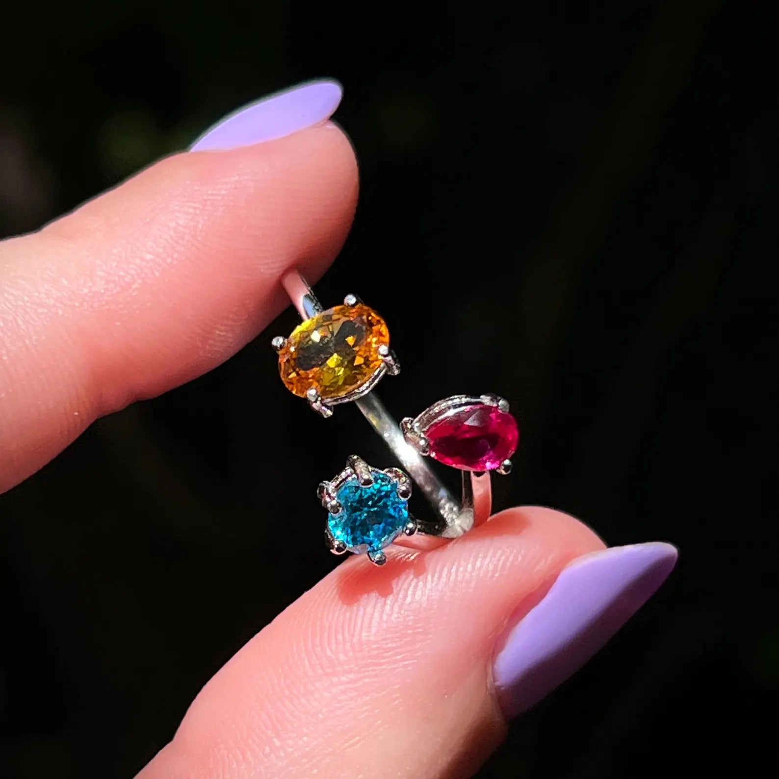 3 Stone Ring - Pansexual Flag