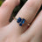 Sapphire 3 Stone Cluster Ring