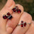 Garnet 3 Stone Cluster Ring