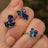 Sapphire 3 Stone Cluster Ring