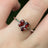 Garnet 3 Stone Cluster Ring