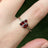 Garnet 3 Stone Cluster Ring