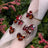 Garnet 3 Stone Cluster Ring