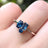 Sapphire 3 Stone Cluster Ring