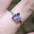Amethyst 3 Stone Cluster Ring
