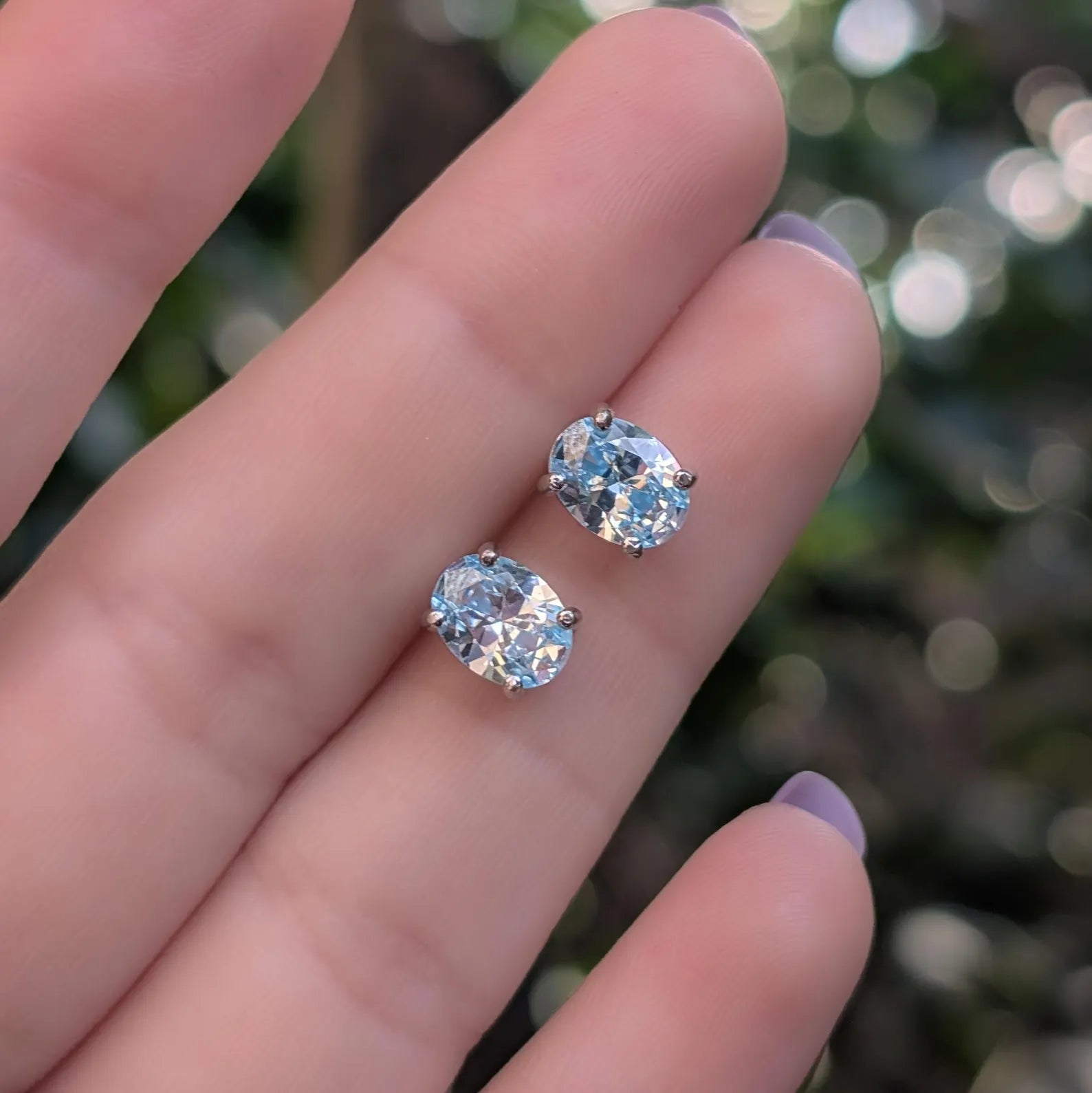 Oval Aquamarine Earrings