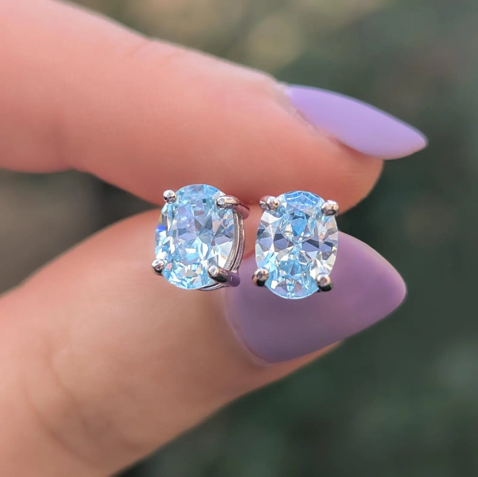 Oval Aquamarine Earrings
