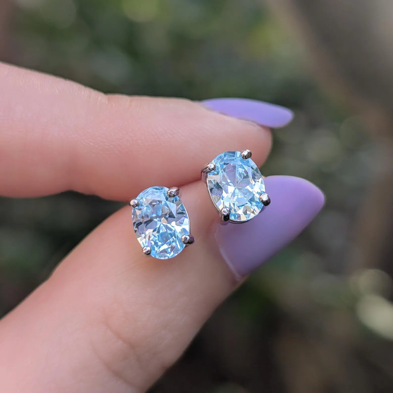 Oval Aquamarine Earrings