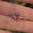 The Tulia - Bisexual 3 Stone Cluster Ring