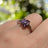 Amethyst 3 Stone Cluster Ring