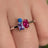 Bisexual 3 Stone Cluster Ring