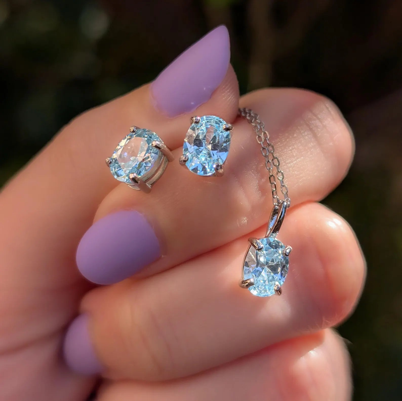 Oval Aquamarine Earrings
