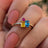 Pansexual 3 Stone Cluster Ring