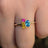 Pansexual 3 Stone Cluster Ring
