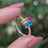Pansexual 3 Stone Cluster Ring
