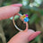 Pansexual 3 Stone Cluster Ring