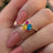 Pansexual 3 Stone Cluster Ring