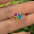 Pansexual 3 Stone Cluster Ring